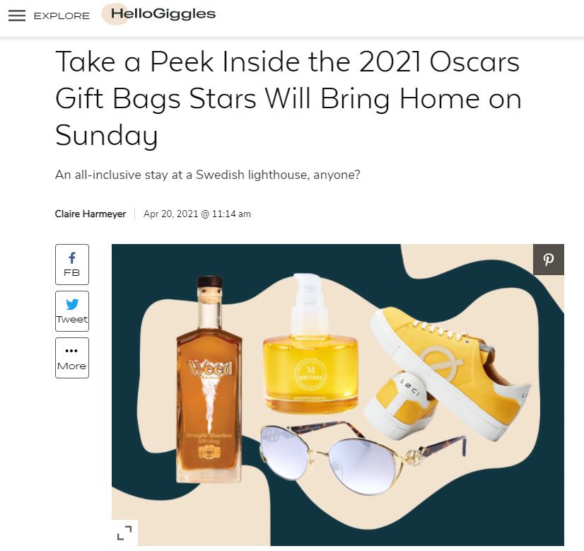 HelloGiggle 2021 Oscars Gift Bag (arm sculpting gift)