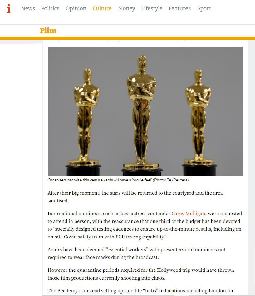 I News - 2021 Oscars Gift Bag